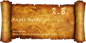 Kajdi Balázs névjegykártya